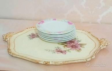 VASSOIO SHABBY CHIC E PIATTINI DESSERT
