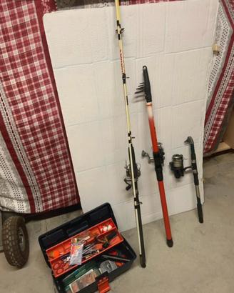 3 canne da pesca + Valigetta