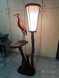 Aldo Tura, Lampada vintage in legno con uccello