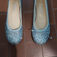 Scarpe ballerine argento brillantinate 