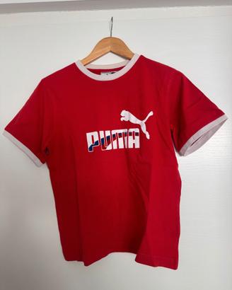 T-shirt Puma, colore rosso e bianco, taglia S
