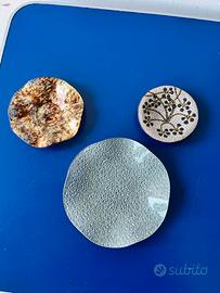 3 Portaoggetti Decorativi in Ceramica e Vetro