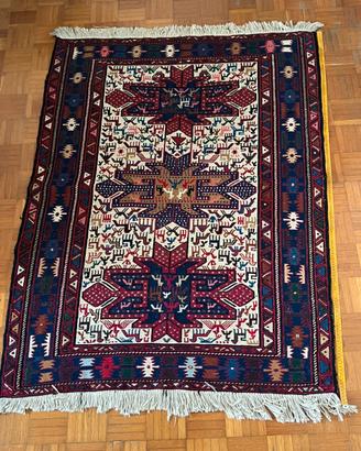 Tappeto caucasico Kazak 110x156 cm,annodato a mano