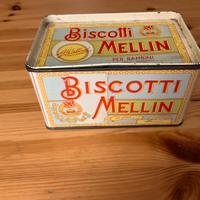 Scatola di latta Biscotti Mellin anni 1950