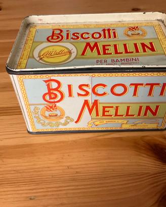 Scatola di latta Biscotti Mellin anni 1950