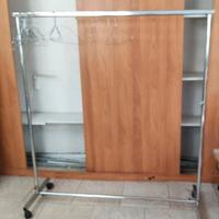 Appendiabiti professionale cromato su ruote – con 