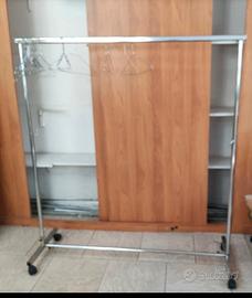 Appendiabiti professionale cromato su ruote – con 