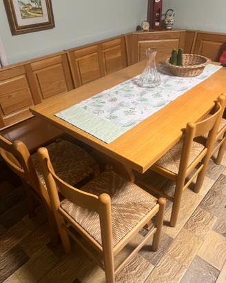 Tavolo e panca in rovere