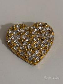 spilla a cuore con strass