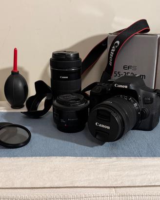 Kit Canon EOS 750d + 3 obiettivi stabilizzati