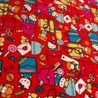 Scampolo Tessuto Hello Kitty 6mt Rosso Sanrio