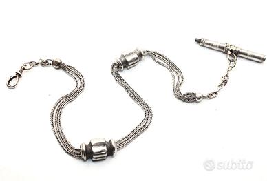 Esclusiva catena orologio argento Napoleone III 18