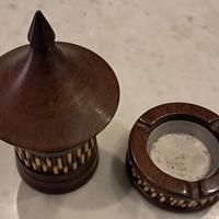 SET PORTASIGARETTE E POSACENERE AFRICANO VINTAGE