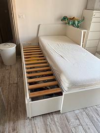 Letto singolo con cassetti che diventa matrimonial