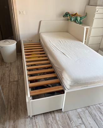 Letto singolo con cassetti che diventa matrimonial