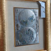 Quadro con lastra d'Argento 925 e Cornice dorata