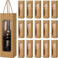 50 pz Sacchetti per Bottiglie vino manici finestra