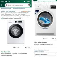 Lavatrice Samsung + Asciugatrice Electrolux