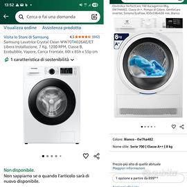 Lavatrice Samsung + Asciugatrice Electrolux