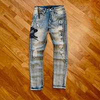 Jeans Amiri Grigio Serpenti Ricamati - Taglia S