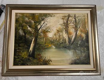 Quadro paesaggio boschivo