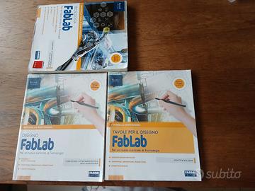 Libri "Fablab" tecnologia, disegno, tavole disegno