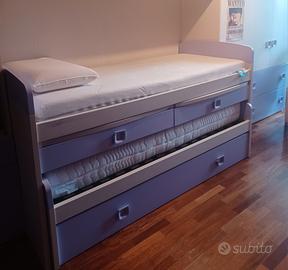 struttura a soppalco con 3 letti singoli