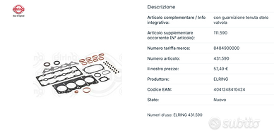 Fiat 500 KIT COMPLETO GUARNIZIONI MOTORE