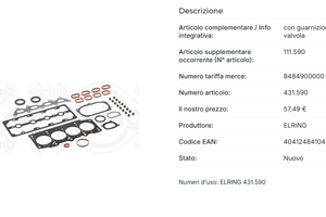 Fiat 500 KIT COMPLETO GUARNIZIONI MOTORE