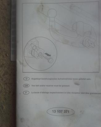 Gancio rimorchio per opel zafira