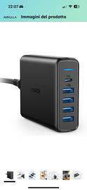 Anker Power Port, 5 Porte USB, Caricatore da 60 W