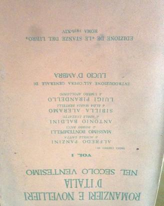 romanzieri e novellieri d'Italia nel secolo XX v.1