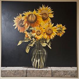 Olio su tela - GIRASOLI, di Franco Fontanella