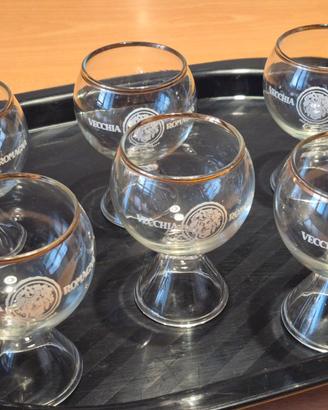 6 bicchieri Vecchia Romagna etichetta nera -