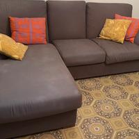 Divano-letto tessuto marrone