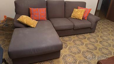 Divano-letto tessuto marrone