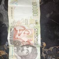 banconota 100 Milà lire+monete 500 lire