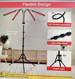 Luce Rossa con Supporto, Potenziato 180LEDs 660nm