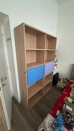 Libreria / mobile a cubi in legno con ante