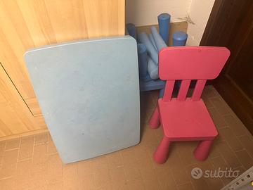 Tavolino e 3 sedie Ikea Mammut per bambini