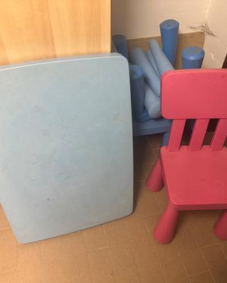 Tavolino e 3 sedie Ikea Mammut per bambini