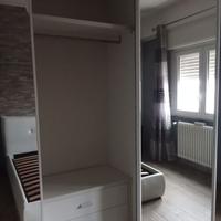 Letto matrimoniale + armadio bianco lucido