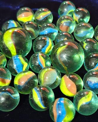 Stock Lotto 178 Biglie in Vetro Vintage Cat's Eye