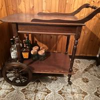 Carrello bar portavivande in legno vintage