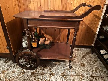 Carrello bar portavivande in legno vintage
