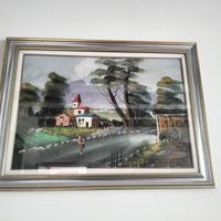 Quadro dipinto a mano raffigurane paesaggio