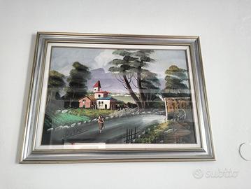 Quadro dipinto a mano raffigurane paesaggio