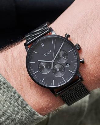 Orologio Uomo Cluse Aravis Chrono Nero