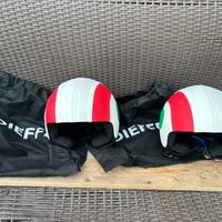 Coppia caschi jet di pelle bandiera italia nuovi