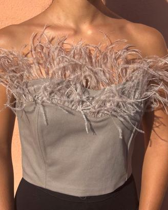 Crop top a fascia (elegante) di Tensione In